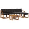vidaXL Set de canapele de exterior cu pernă 6 pcs Natural și Negru