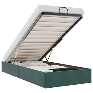 vidaXL Cadru de pat otoman fără saltea verde &icirc;nchis 80x200 cm catifea