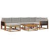 vidaXL Set de canapele de exterior 7 buc. Natural și gri deschis