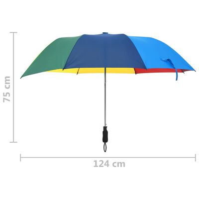 vidaXL Umbrelă pliabilă automată, multicolor, 124 cm