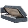 vidaXL Pat cu storage cu headboard Gri &icirc;nchis 90 x 190 cm Catifea