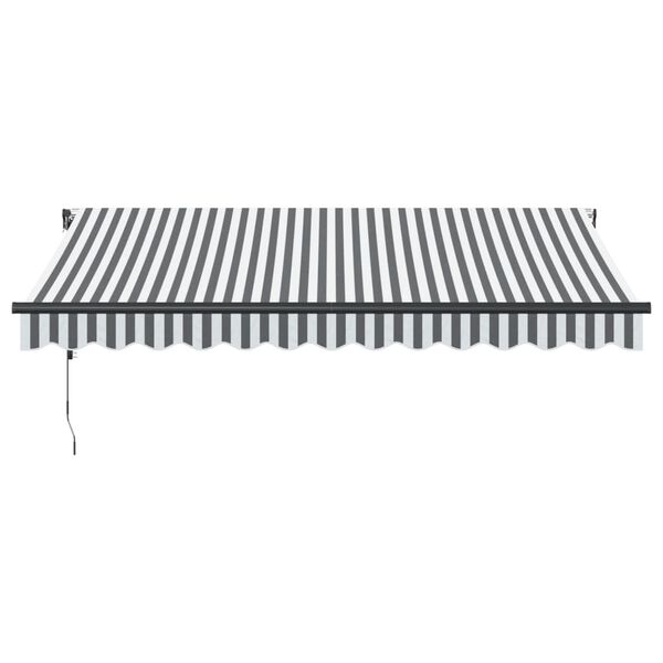 vidaXL Copertină retractabilă automat LED-uri antracit/alb 350x250 cm