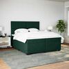 vidaXL Pat box spring cu saltea, verde &icirc;nchis, 200x200 cm, catifea
