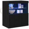 vidaXL Bufet LED Negru 60,5 x 37 x 67 cm Lemn compozit