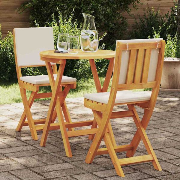 vidaXL Set bistro 3 pcs Maro lemn masiv de acacia