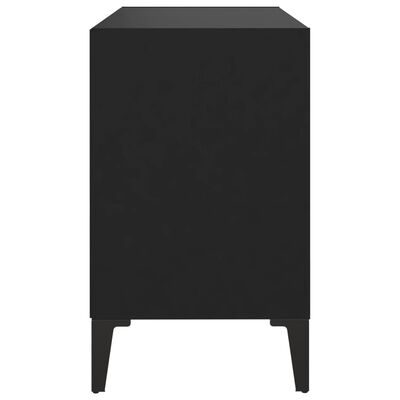 vidaXL Comodă TV cu picioare metalice, negru, 69,5x30x50 cm