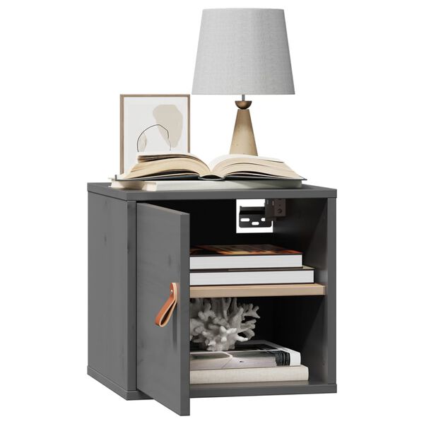 vidaXL Dulap de perete, gri, 31,5x30x30 cm, lemn masiv de pin