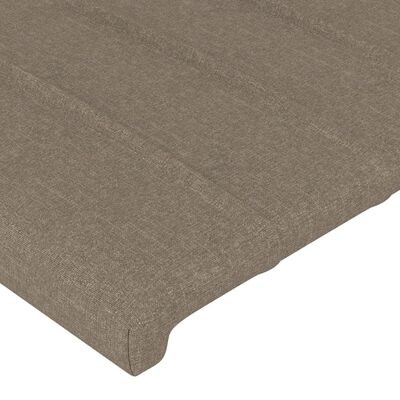 vidaXL Tăblie de pat cu aripioare gri taupe 203x23x118/128 cm textil