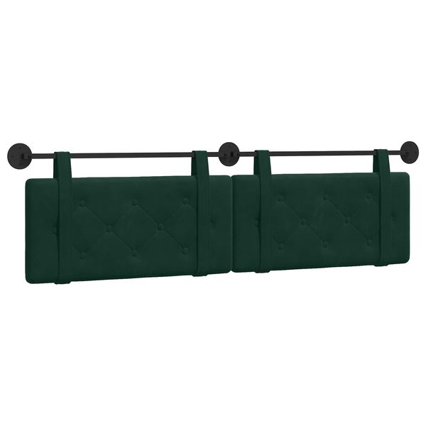 vidaXL Cap de pat suspendat Verde &icirc;nchis 190 x 55 x 5 cm Catifea