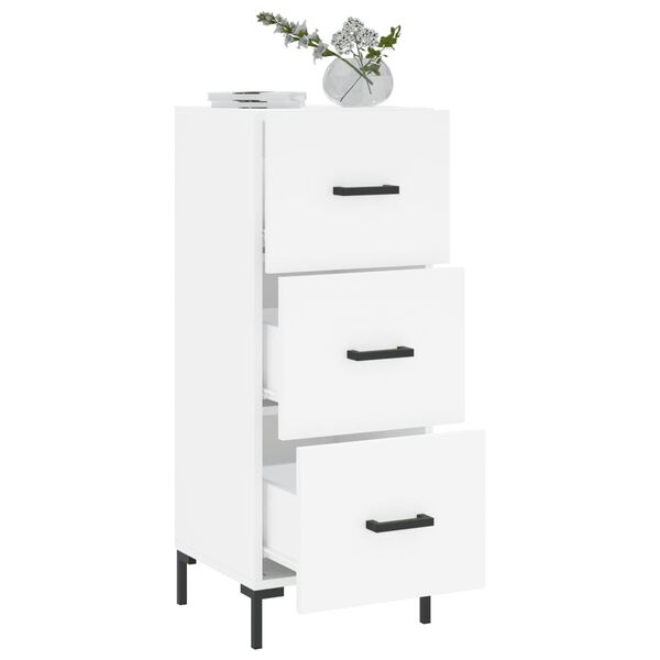 vidaXL Servantă, alb, 34,5x34x90 cm, lemn compozit