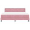 vidaXL Pat cu arcuri cu saltea cu headboard Roz 200 x 180 cm Catifea