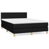 vidaXL Pat box spring cu saltea, negru, 140x190 cm, textil