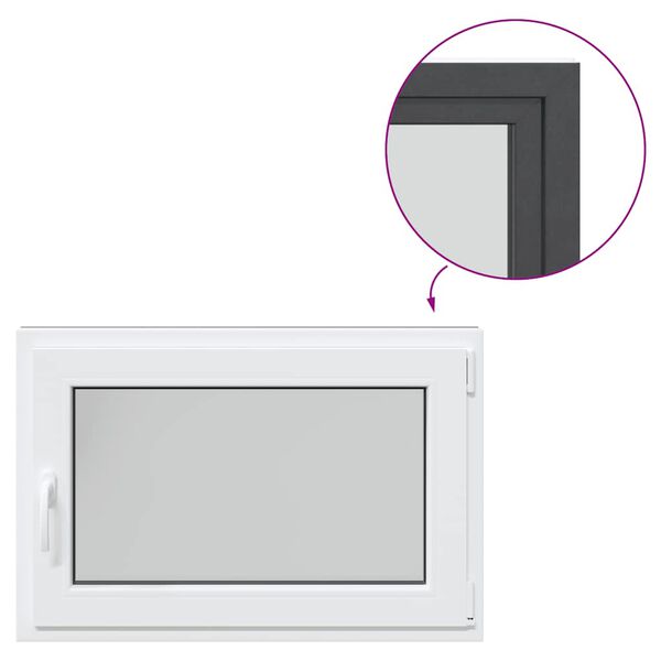 vidaXL Fereastră de subsol &bdquo;RISOR&rdquo; 90x70 cm oscilo-batantă DIN dreapta antracit