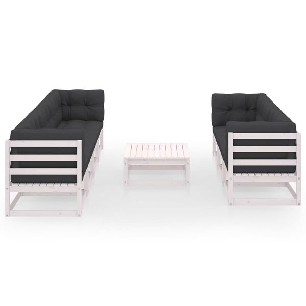 vidaXL Set mobilier de grădină cu perne, 8 piese, lemn masiv de pin