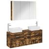 vidaXL Set de mobilier pentru baie 4 buc. Stejar fumuriu