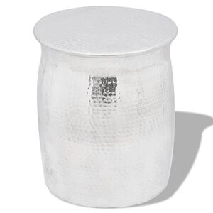 vidaXL Scaun/Masă laterală din aluminiu bătut la ciocan, argintiu