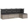 vidaXL Set canapele de grădină cu perne, 5 piese gri deschis poliratan