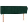 vidaXL Tăblie de pat cu aripioare verde &icirc;nchis 147x23x78/88 cm catifea