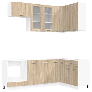 vidaXL Unitate de bucătărie LYON 8 buc. Stejar Sonoma Lemn prelucrat