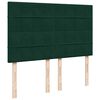vidaXL Pat box spring cu saltea, verde &icirc;nchis, 140x200 cm, catifea
