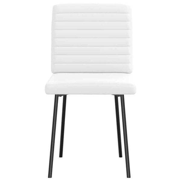 vidaXL Scaune de bucătărie, 2 buc., alb, piele ecologică