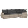 vidaXL Set canapele de grădină cu perne, 5 piese gri deschis poliratan