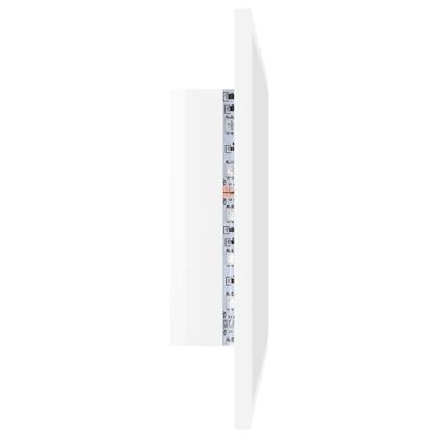 vidaXL Oglindă de baie cu LED, alb extralucios, 60x8,5x37 cm, acril