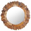 vidaXL Oglindă de perete, 60 cm, tec, rotund