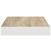 vidaXL Rafturi perete suspendate 2 buc. alb/stejar 40x23x3,8 cm MDF