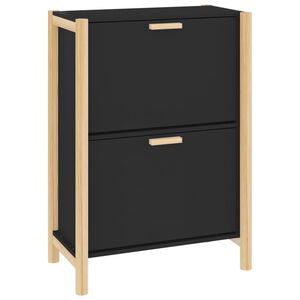 vidaXL Pantofar, negru, 57,5x33x80 cm, lemn prelucrat