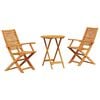 vidaXL Set Bistro Pliabil 3 buc. Maro Lemn Solid de Acacia