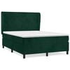 vidaXL Pat box spring cu saltea, verde &icirc;nchis, 140x190 cm, catifea