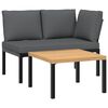 vidaXL Set canapea de grădină, 2 piese, cu perne, negru, aluminiu