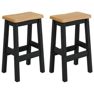 vidaXL Taburet Bar &Icirc;nalt EKAI 2 buc. Negru 40 x 29 x 63 cm