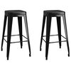 vidaXL Scaune de bar stivuibile, 2 buc., negru, metal