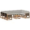 vidaXL Set de canapele de exterior 10 buc. Natural și Gri deschis