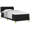 vidaXL Pat cu arcuri cu headboard Negru 90 x 200 cm țesătură