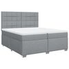 vidaXL Pat box spring cu saltea, gri deschis, 200x200 cm, textil