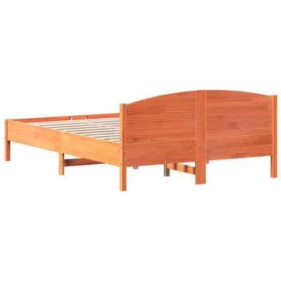 vidaXL Cadru de pat cu tăblie, maro ceruit, 160x200 cm, lemn masiv pin