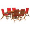 vidaXL Set de dining pentru grădină, 7 piese natural