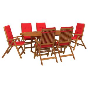 vidaXL Set de dining pentru grădină, 7 piese natural