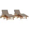 vidaXL Șezlong 2 buc. Lemn Solid de Acacia Gri taupe