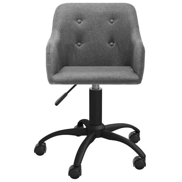 vidaXL Scaune de bucătărie pivotante, 2 buc., gri deschis, textil