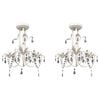 vidaXL Candelabre suspendate de plafon cu cristale 2 buc. alb elegant