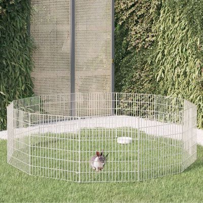 vidaXL Cușcă pentru iepuri, 12 panouri, 54x60 cm, fier galvanizat