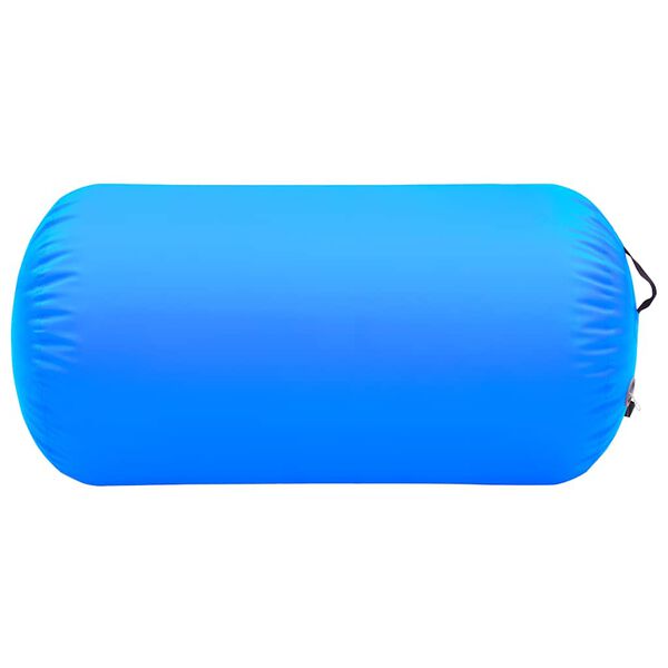 vidaXL Rulou de gimnastică gonflabil cu pompă, albastru, 120x75 cm PVC