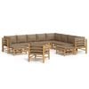 vidaXL Set mobilier de grădină cu perne gri taupe, 12 piese, bambus