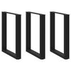 vidaXL Picioare de masă în formă de U, 3 buc., negru, 70x(72-73) cm, oțel