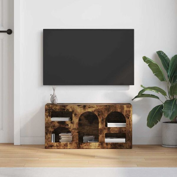 vidaXL Cabinet TV Stejar fumuriu 80 x 35 x 40 cm Lemn compozit