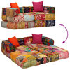 vidaXL Canapea puf modulară cu 2 locuri, petice, material textil